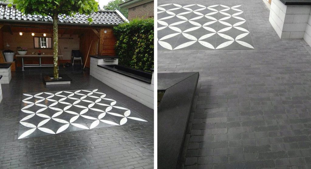 Een combinatie van gebakken waaltjes met grote tegels