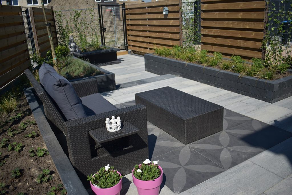 Optimum Decora Rose Graphite, design betontegels, vt wonen