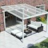 aluminium terrasoverkapping creme wit met polycarbonaat