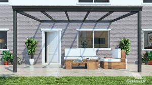 aluminium overkapping met glazen dak