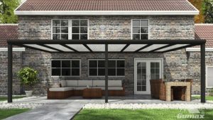 aluminium overkappingmet 3 staanders